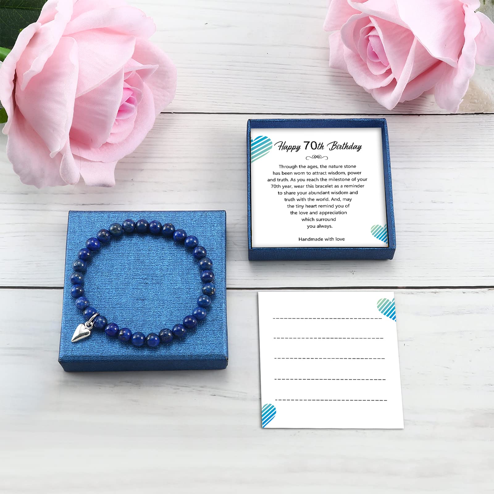 Amethyst Beads 70th Birthday Bracelet for Women - Elegant Jewelry Gift for Mom, Sister, Wife, Grandmother | Perfect 70 Year Old Birthday Present for Her, Best Friend & Special Occasions