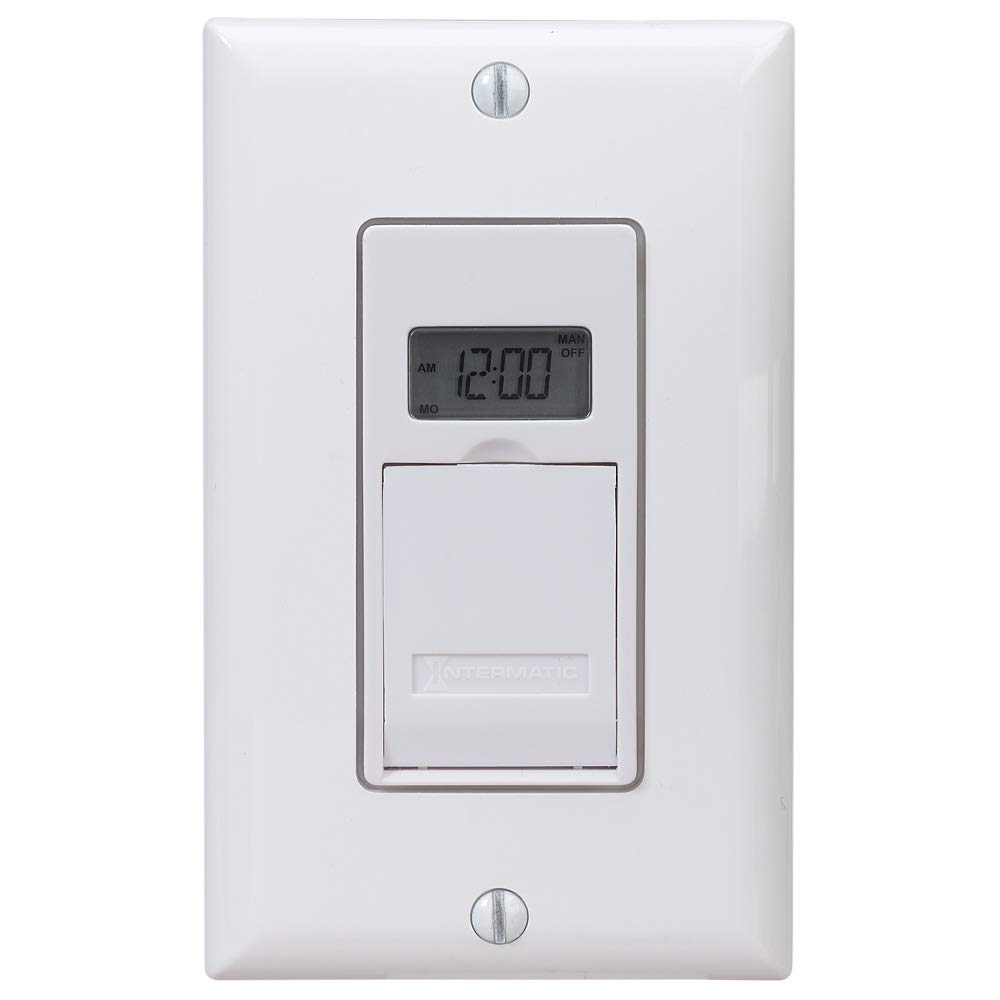Intermatic EJ600 120V Indoor Digital Astro In-Wall Timer - White - Programmable Light Switch for Home Automation & Energy Savings - Perfect for Bedrooms, Living Rooms & Smart Homes