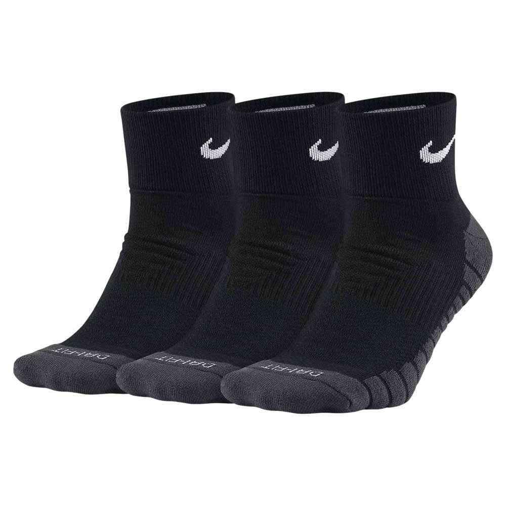 Nike Unisex Everyday Max Cushioned Training Ankle Socks (3 Pairs) - Black/Anthracite/White, Large - Perfect for Running, Gym Workouts & Daily Comfort