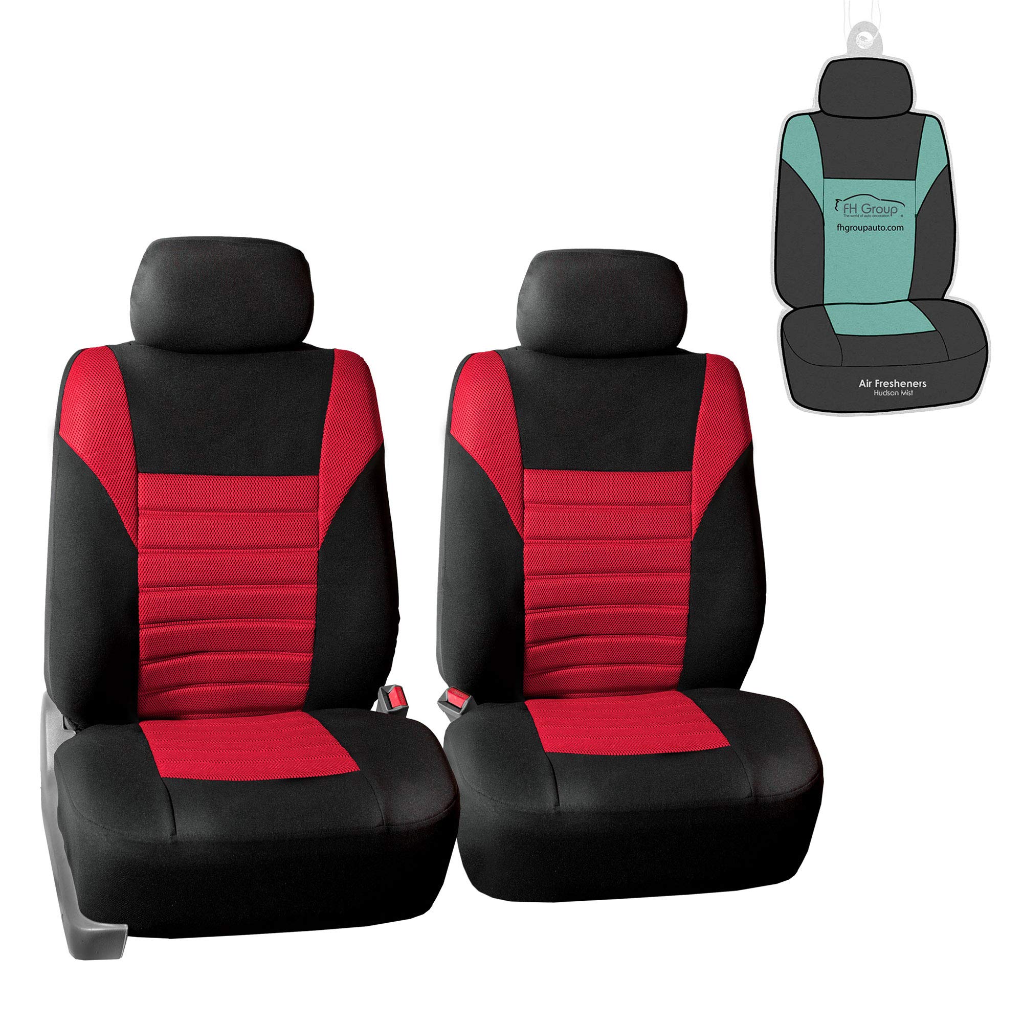 Premium 3D Air Mesh Car Seat Covers - Front Set (Red) | Universal Fit for Cars, Trucks, Vans & SUVs | Airbag Compatible | Breathable Automotive Seat Protectors for Comfort & Style | Perfect for Daily Commutes, Road Trips & Family Adventures