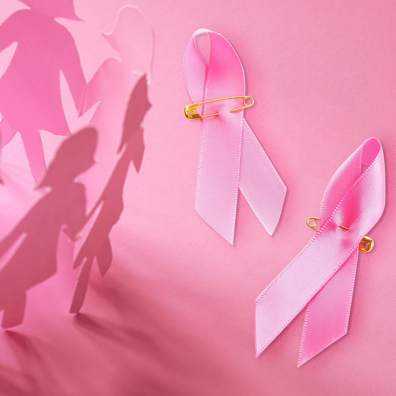 150-Pack Yunlly Pink Ribbon Pins - Satin Breast Cancer Awareness Ribbons with Safety Pins for Charity Events, Fundraisers & Social Causes - Supports Lung, Prostate & Pancreatic Cancer Awareness (For Men & Women) - Perfect for Walks, Memorials & Awareness Campaigns