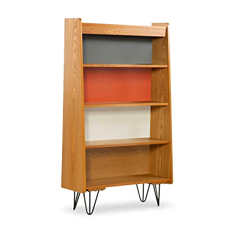 Allora Brown Wood 4-Tier Bookcase - Sturdy Bookshelf for Living Room, Office, or Bedroom Storage & Organization
