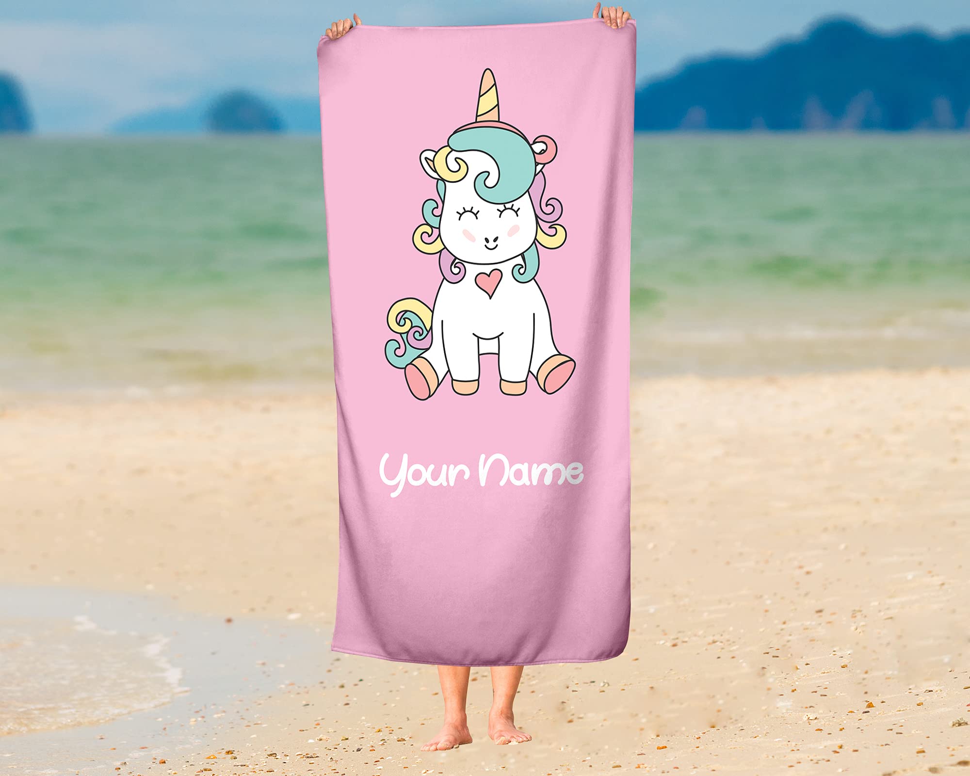 Personalized Unicorn Hooded Towel for Kids & Adults - Custom Travel, Beach, Pool and Bath Towel 30