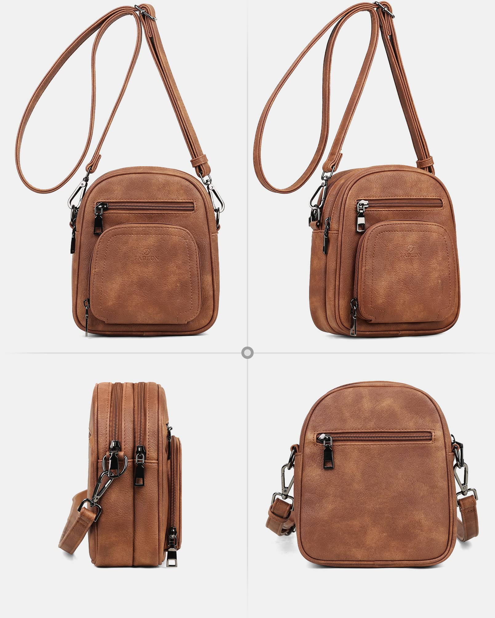 FADEON Mini Crossbody Bag for Women - Small Shoulder Purse with Card Slot, Stylish & Lightweight Designer Handbag for Daily Use, Travel, Shopping, and Outings