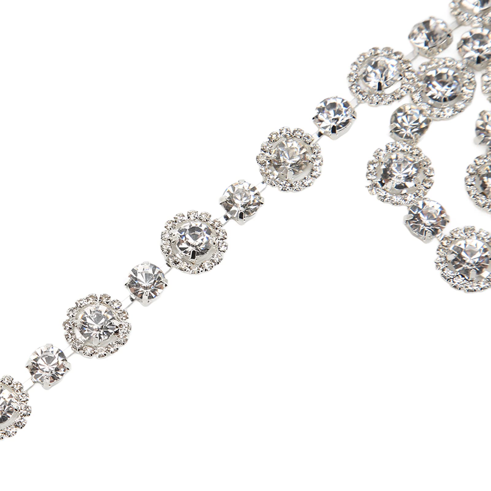 DIY Rhinestone Chain - 1 Yard Elegant Glass Alloy Rhinestone Chain for Wedding Decorations, Party Accessories & Craft Projects | Easy to Use for Jewelry Making, Costume Design & Home Decor