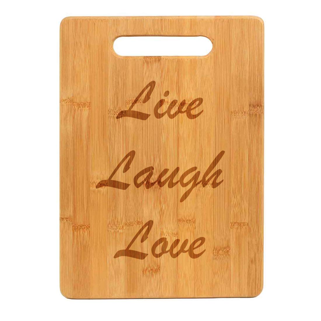 Premium Bamboo Wood Cutting Board with Non-Slip Base - Engraved 