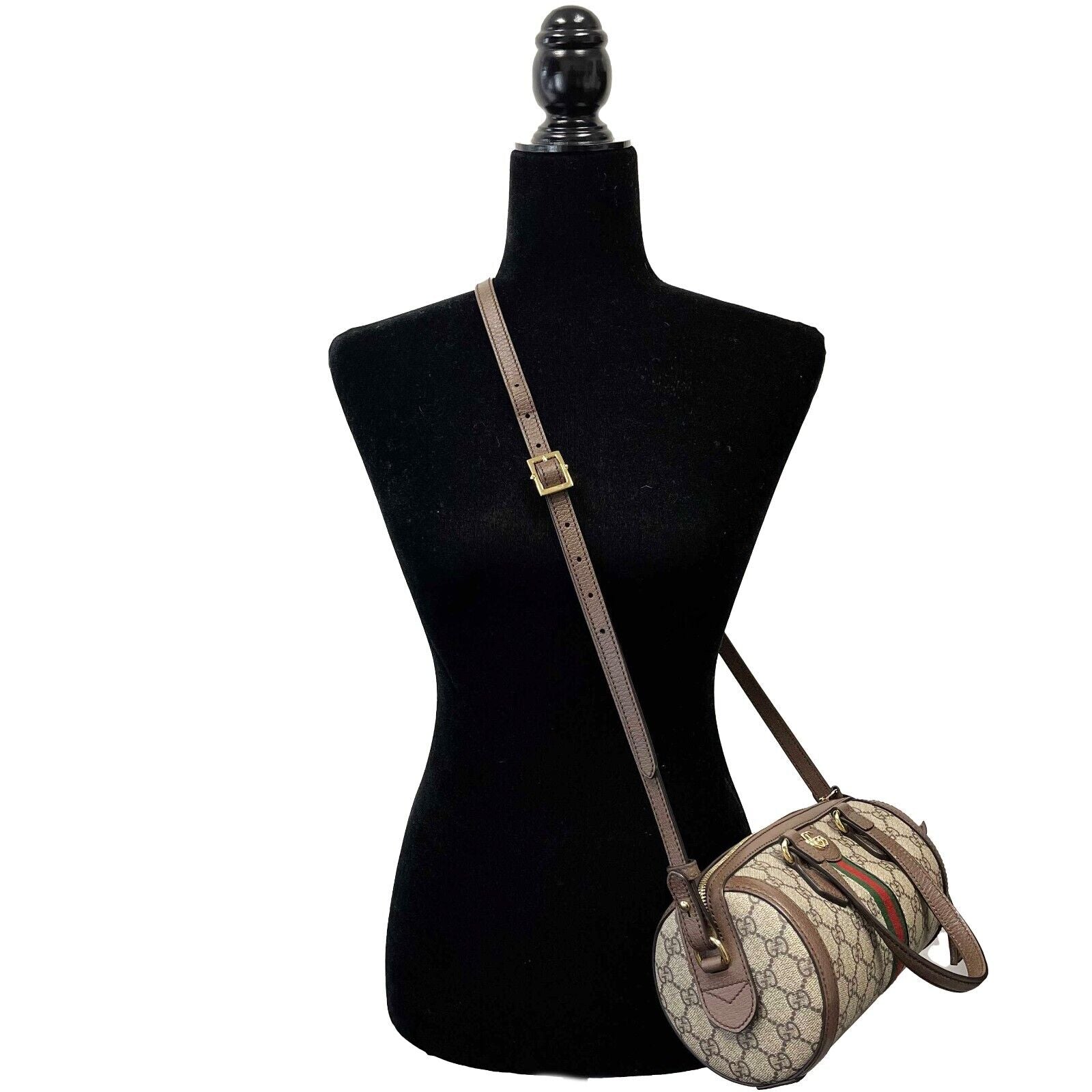 Gucci GG Supreme Monogram Web Small Ophidia Boston Bag - Top Handle & Crossbody Purse for Women | Luxury Designer Handbag for Work, Travel & Everyday Use