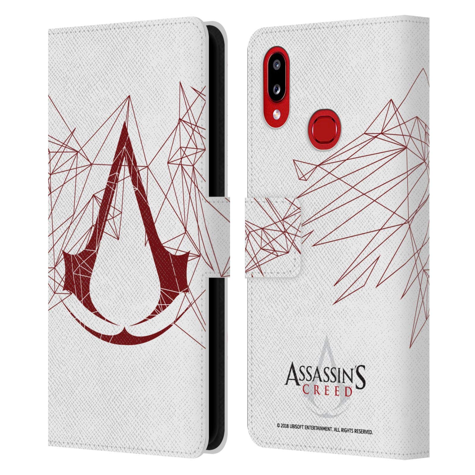 Officially Licensed Assassin's Creed Geometric Logo Leather Book Wallet Case for Samsung Galaxy A10s (2019) - Protective Cover with Card Slots, Perfect for Gaming Fans & Daily Commute