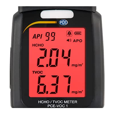 PCE VOC 1 Air Quality Meter - Portable Indoor Air Quality Monitor for Home, Office & Industrial Use - Measures VOC, Temperature & Humidity - Ideal for IAQ Testing, HVAC Maintenance & Environmental Monitoring