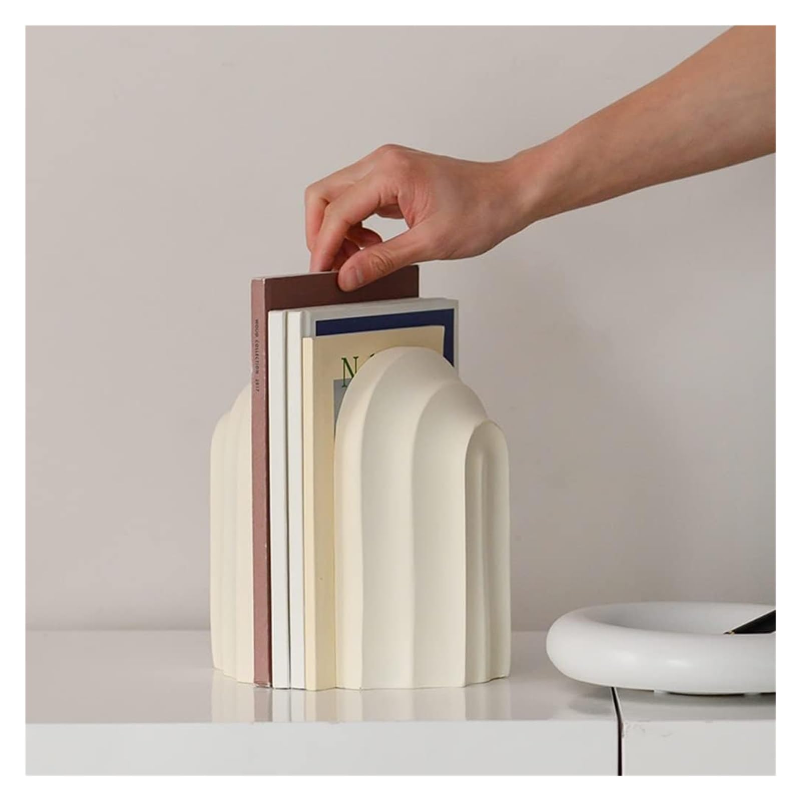 Sturdy Non-Slip Bookends - Decorative Book Holders for Office, Study & Home - Modern Desktop Organizer for Books, Albums & Decor (Set of 2) - Perfect for Shelves, Desks & Gift Giving