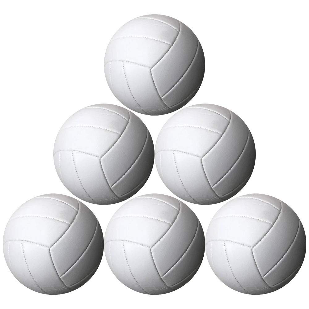 Best Volleyball Ball for Autographs & Awards - White Plain Single & 6-Pack Set - Perfect for Coaches Gifts, Team Signing, and Sports Painting