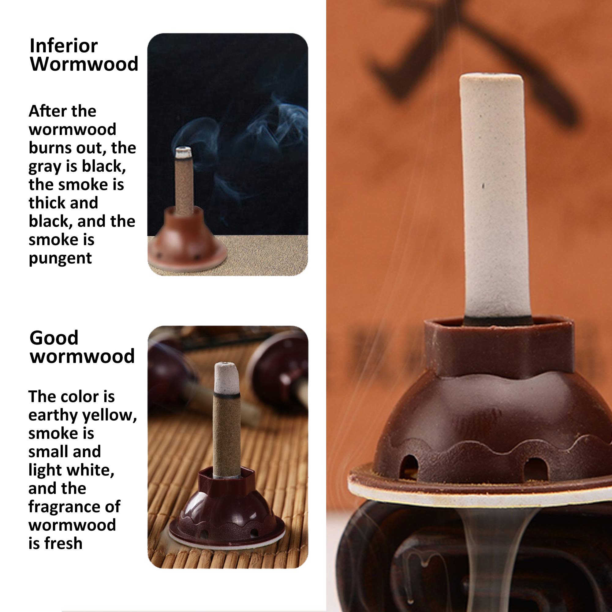 Premium 5-Year Aged Moxa Rolls for Moxibustion Therapy - 100% Pure Moxa Sticks with Cone Base for Pain Relief & Wellness (70 Rolls Pack) - Perfect for Acupuncture Clinics, Home Therapy & Self-Care
