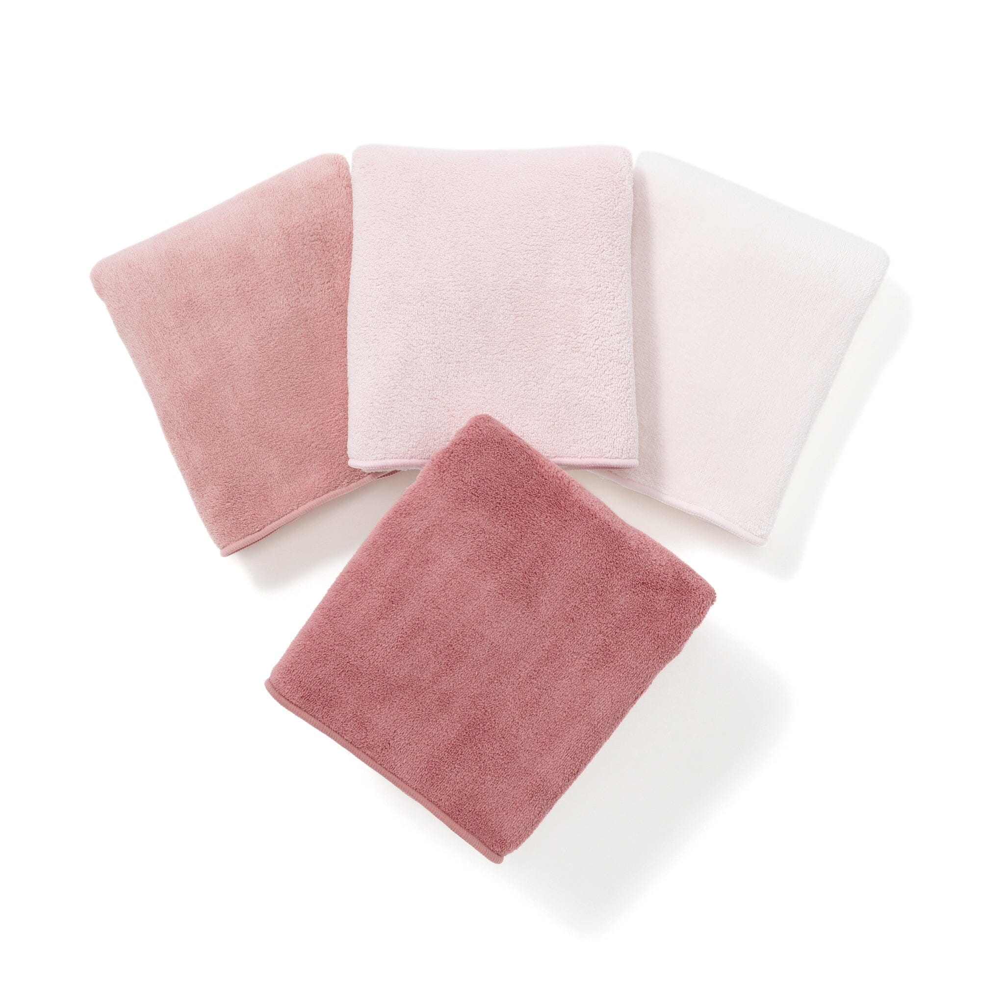 Soft Microfiber 4-Piece Face Towel Set - Gentle & Absorbent Skin Care Towels for Women & Men | Perfect for Gym, Travel, Makeup Removal & Daily Facial Cleansing (Pink)