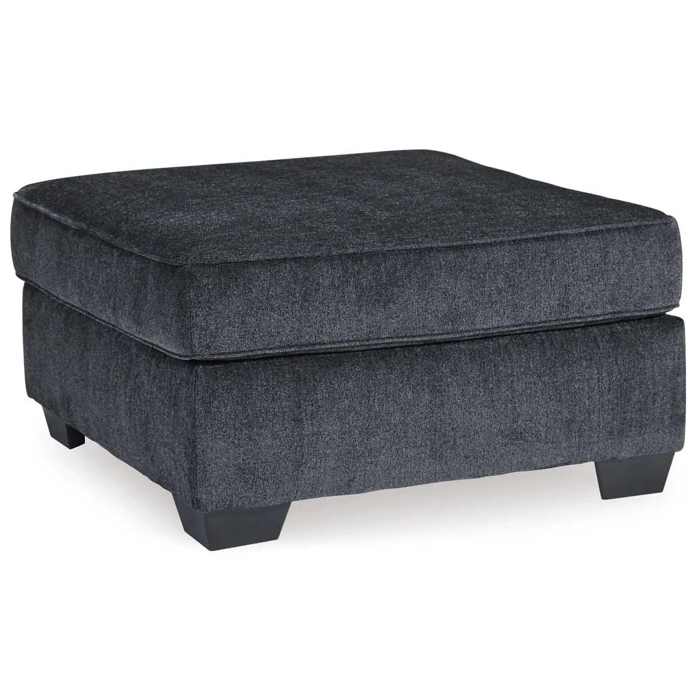 Altari Oversized Accent Ottoman in Slate - Large Round Storage Pouf with Removable Cover - Perfect for Living Room, Bedroom, or Nursery Decor