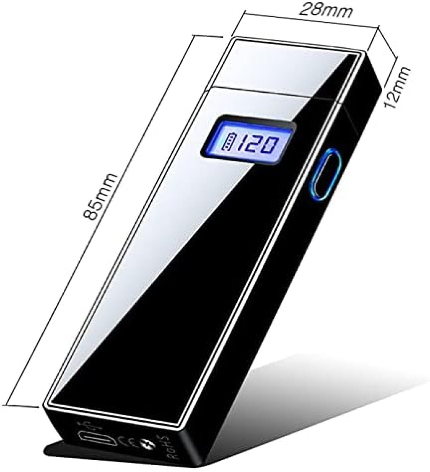 USB Rechargeable Electric Arc Lighter - Windproof & Flameless Plasma Lighter with Battery Indicator for Camping, BBQ, Outdoor Adventures | Bonny369