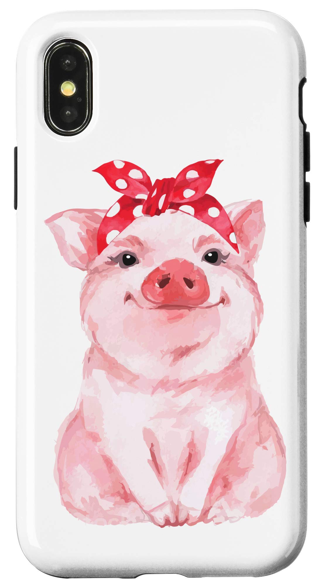 Cute Pig with Bandana iPhone X/XS Case for Women & Girls - Perfect for Everyday Use, School, Work & Travel