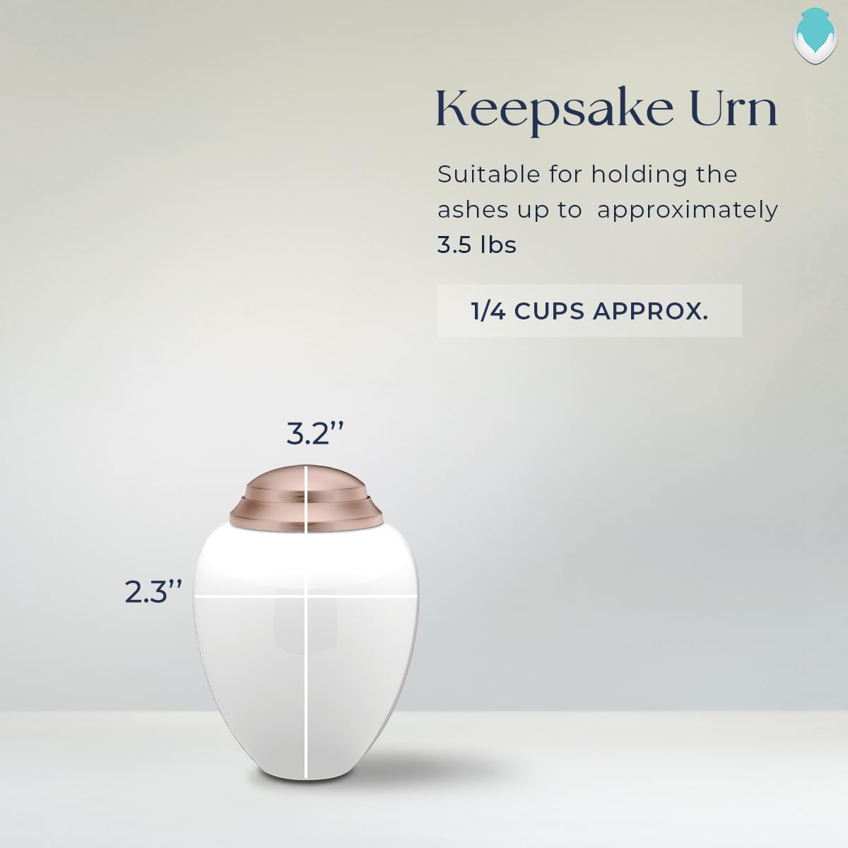 Beautiful White & Rose Gold Hummingbird Keepsake Urn for Ashes - Memorial Cremation Urn for Loved Ones - Perfect for Home Display & Funeral Services