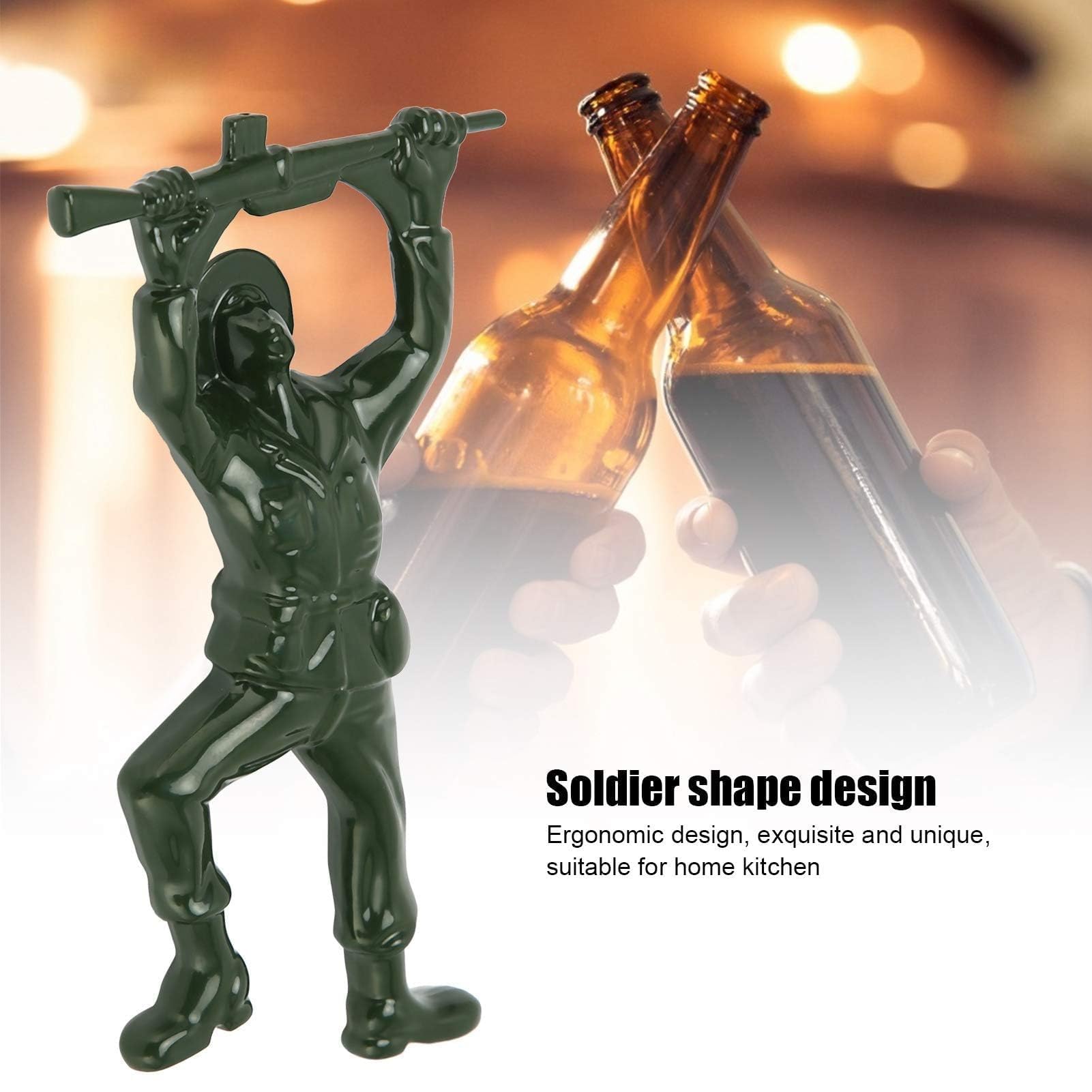 2 PCS Green Army Man Bottle Opener - Funny 3D Mini Soldier Beer & Wine Bottle Opener - Durable Beverage Opener for Bartenders - Perfect for Parties, BBQs, and Home Bars (Compatible with Coke, Beer & Wine Bottles)