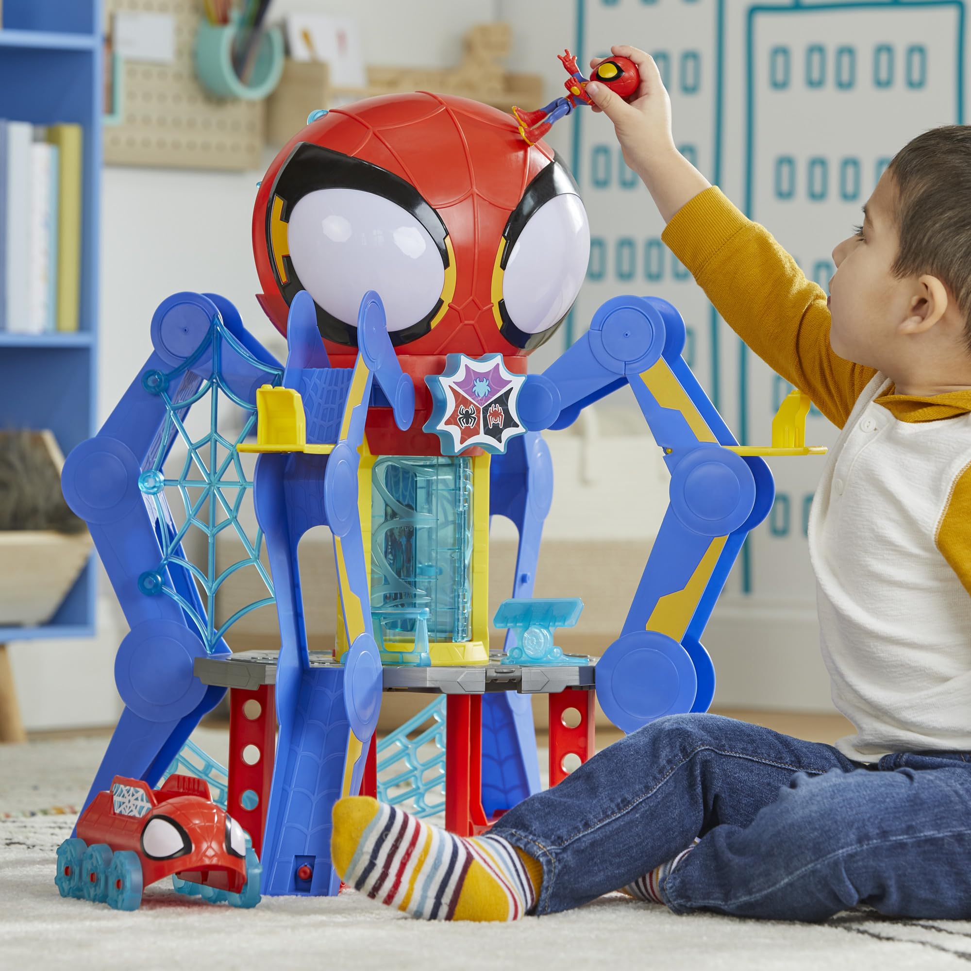 Spidey and His Amazing Friends Web-Spinners Web-Quarters Playset - Marvel Superhero Action Figure Toy Set with Vehicle & Accessories for Kids Ages 3+ | Pretend Play, Birthday Gift, Superhero Adventure Roleplay