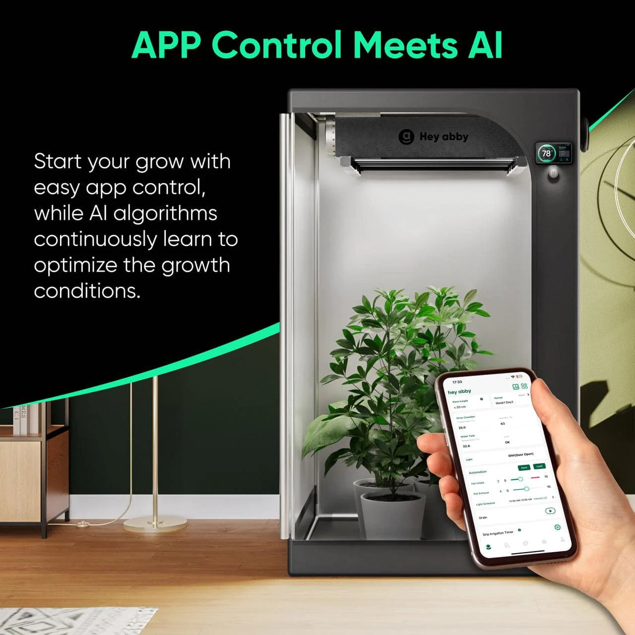 Hey abby GrowMate Next Gen Smart Indoor Grow System for Hydroponics, Herbs, and Vegetables - Perfect for Home Gardening and Urban Farming