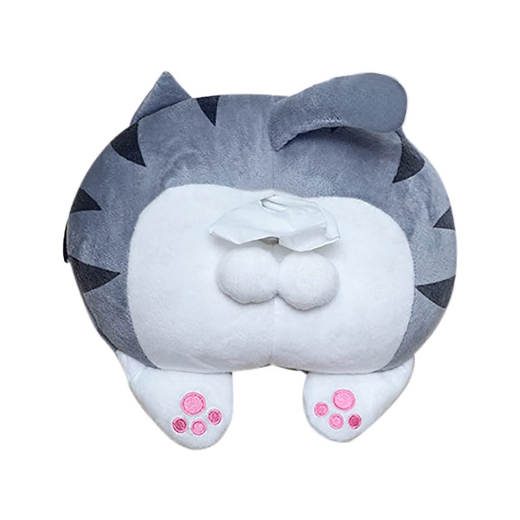 Jolincc Car Tissue Holder - Cute Corgi Cartoon Backseat Tissue Dispenser for Vehicles, Grey Interior Car Accessories | Perfect for Road Trips, Family Travel & Daily Commute