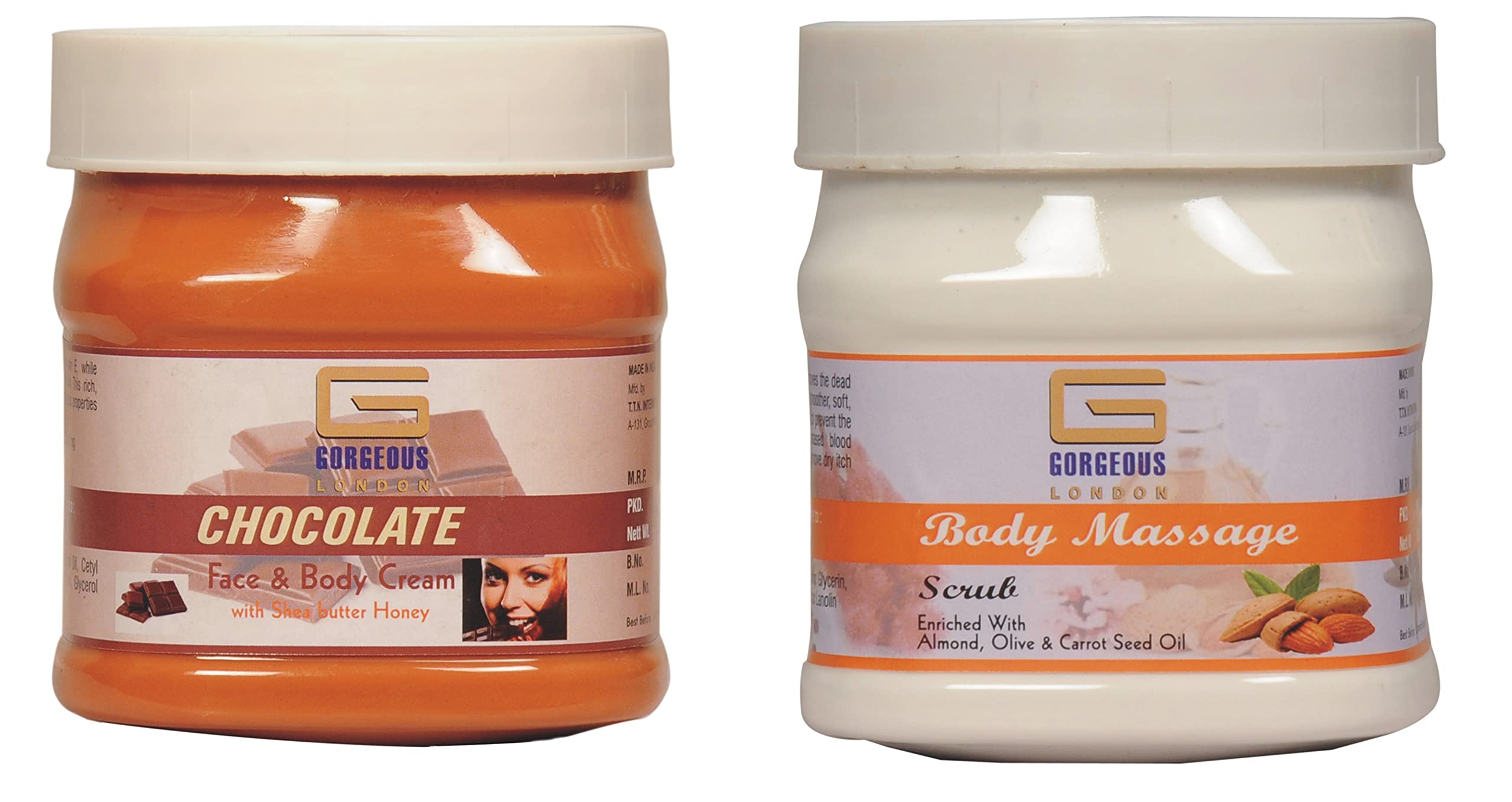 London Chocolate Cream & Body Scrub Set - 2 Pack (450g Each) | Luxurious Skin Care for Dry Skin & Spa Day at Home