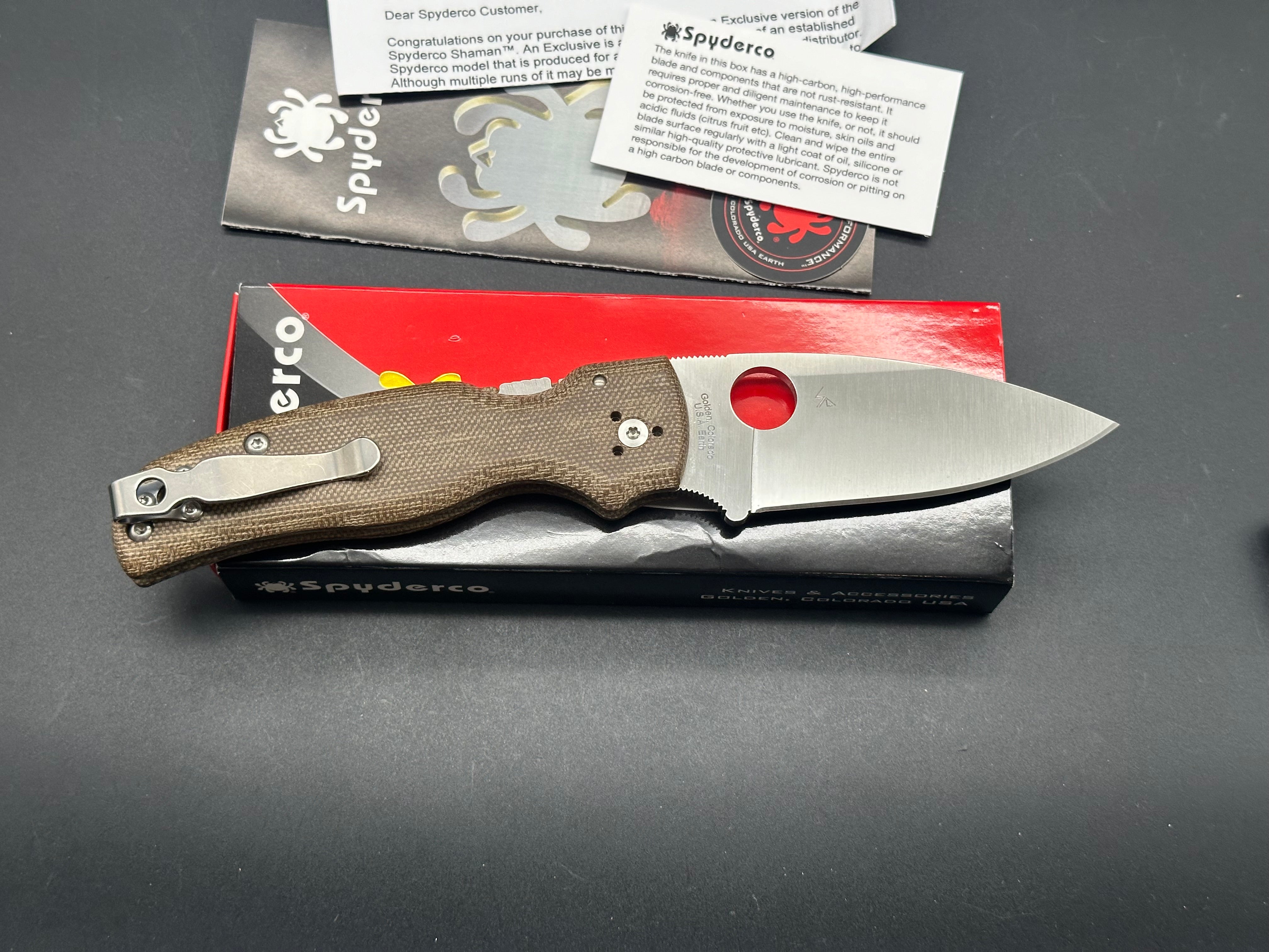 Spyderco Shaman Folding Knife - 3.6