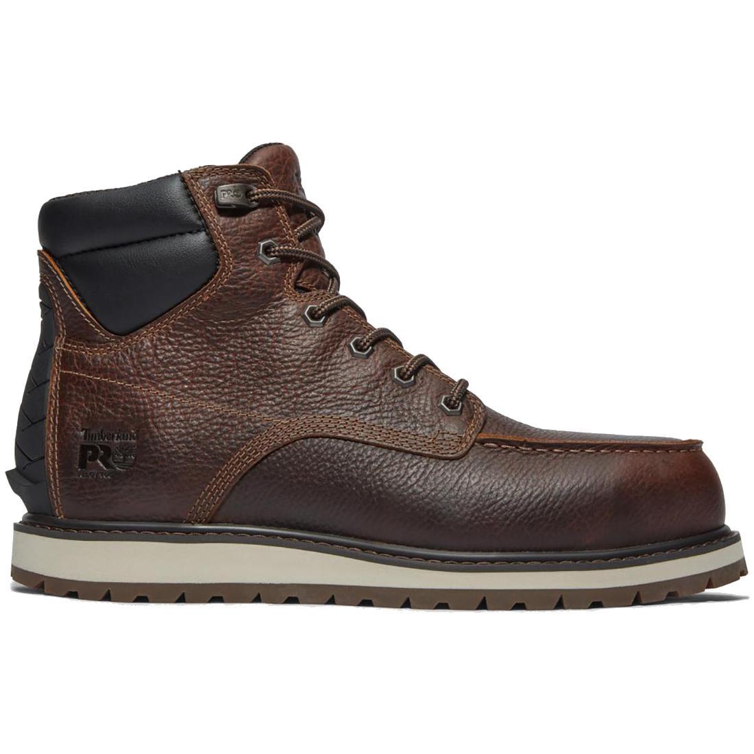 6 Inch Alloy Toe Work Boots for Men - Brown Safety Shoes for Construction & Industrial Work - Slip Resistant & Comfortable Work Boots for Warehouse, Landscaping & Heavy Duty Jobs