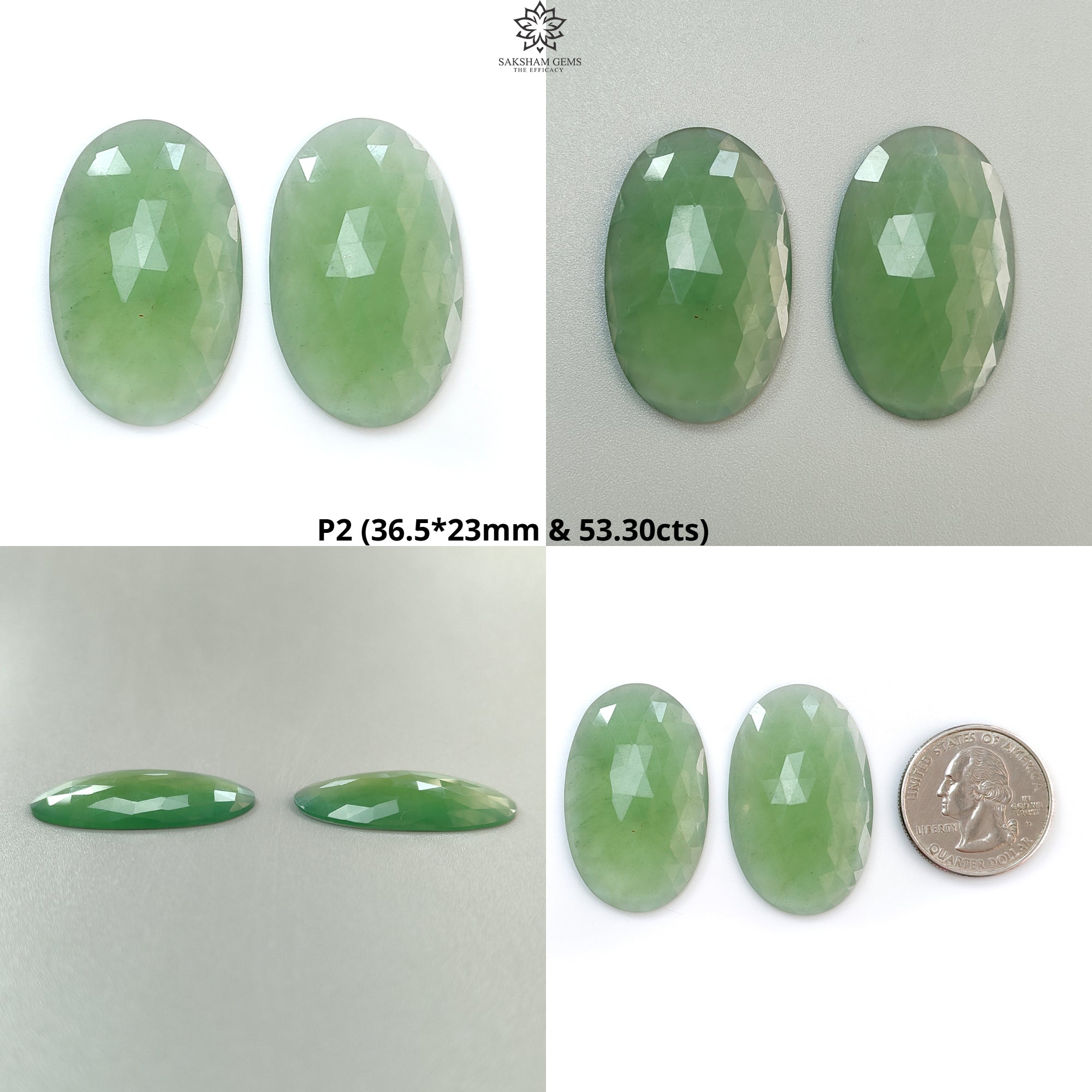 Natural Antigorite Serpentine Gemstone Rose Cut Slices - Untreated Pear Shaped Faceted Pair for Jewelry Making, Earrings & Necklace Designs