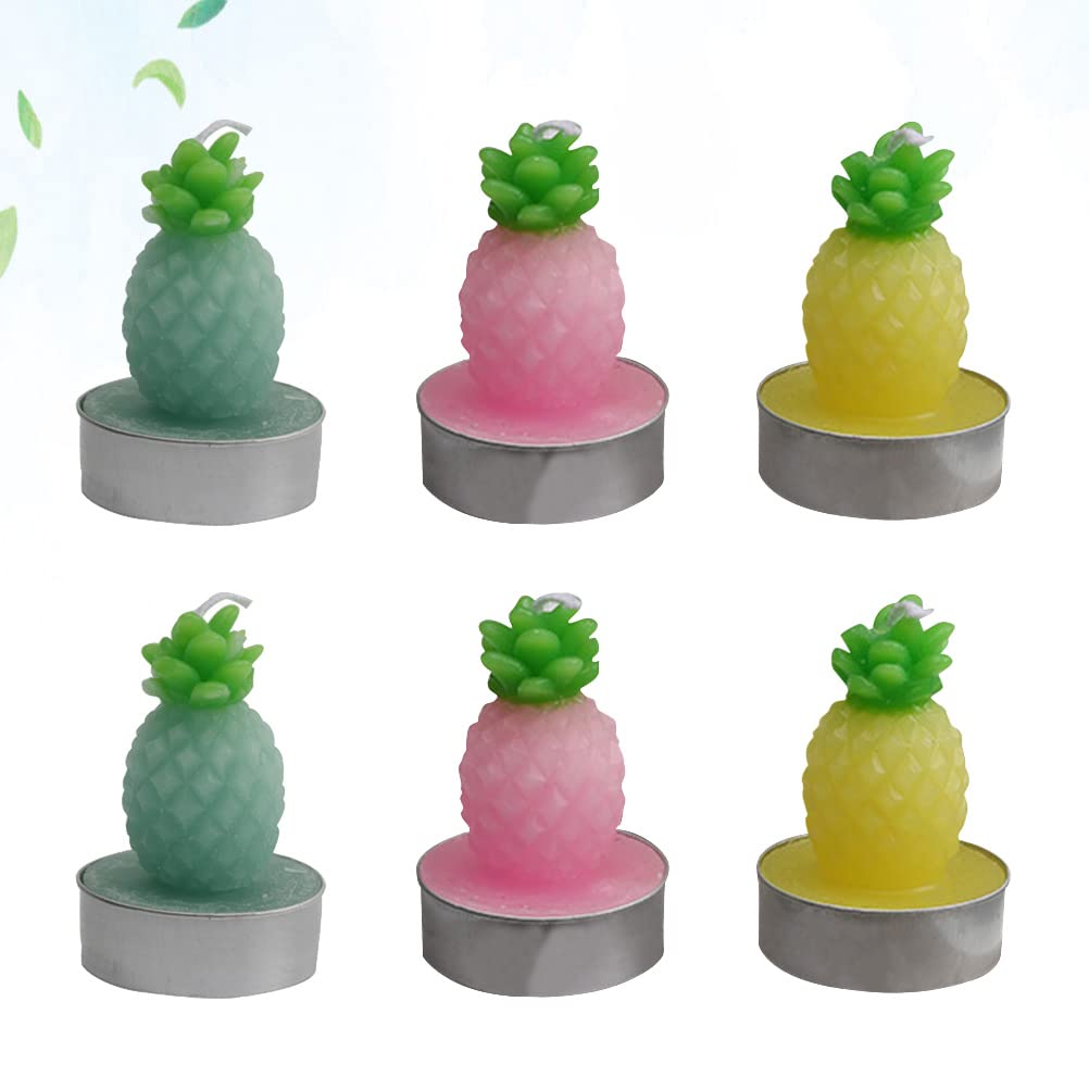 12-Pack Decorative Tea Light Candles for Plants - Romantic Pineapple Scented Small Candles for Home Decor, Wedding, Party & Relaxation