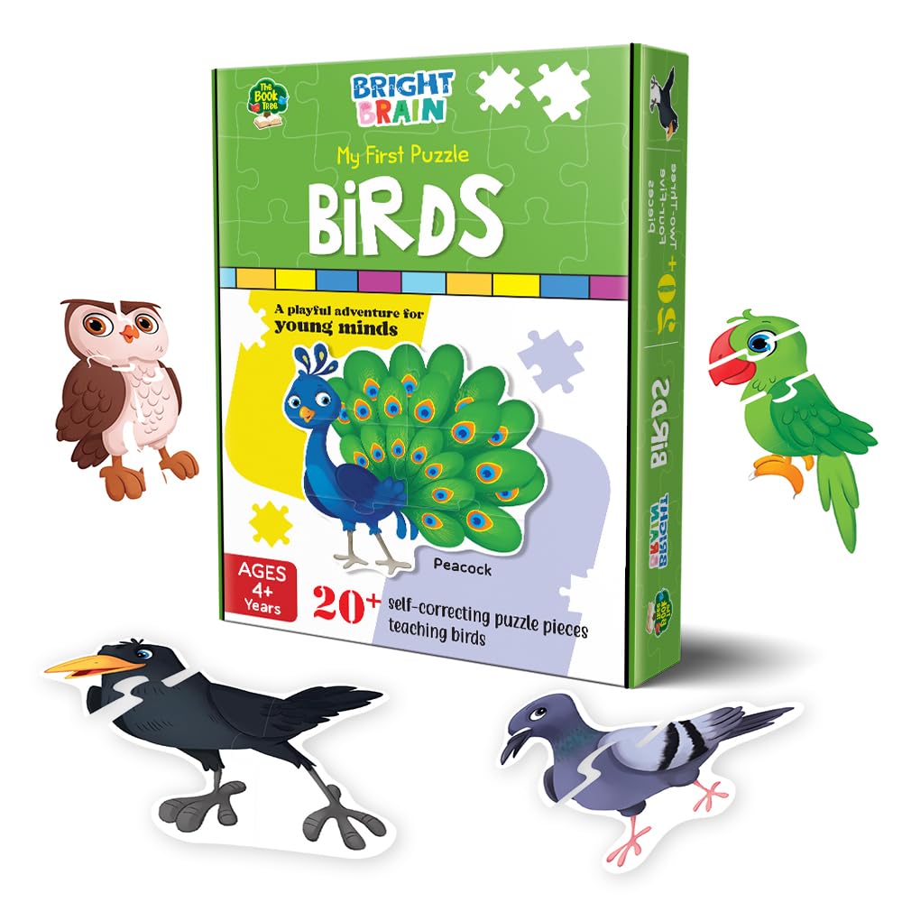 Majestic Book Club 20+ Piece Jigsaw Puzzle - The Book Tree Birds Educational Toy for Preschoolers Ages 3-6 | Learn Different Bird Species | Perfect Gift for Toddlers & Kindergarten Classroom Activities