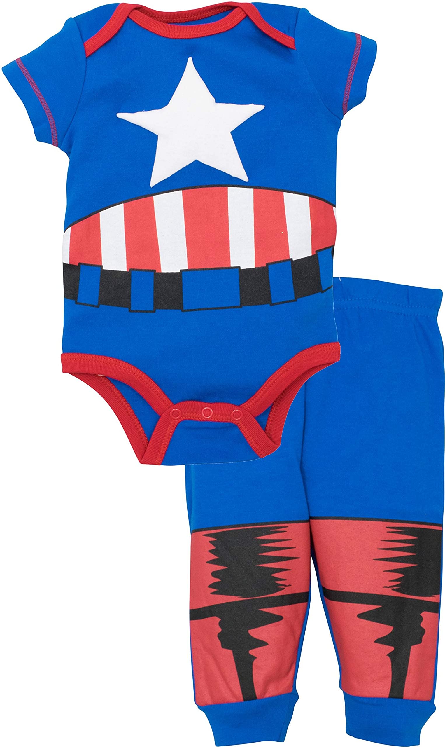Marvel Avengers Hulk Captain America Iron Man Spider-Man Baby Costume Set - Newborn to 12 Months Infant Cosplay Outfit for Halloween, Birthday Party & Photo Shoots