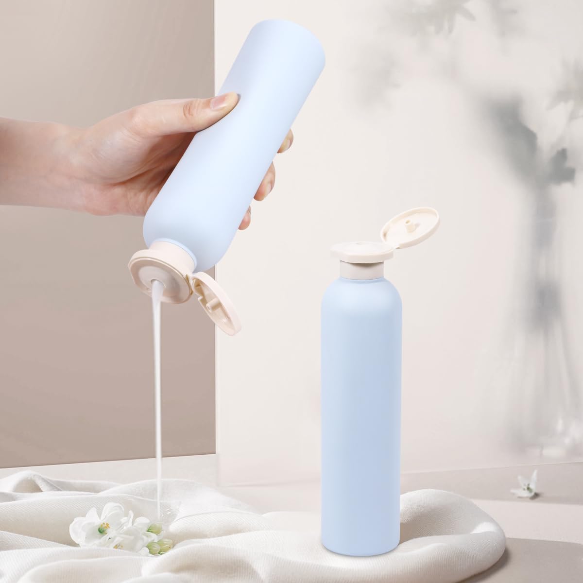 8.8 oz Refillable Travel Shampoo Bottles - Leak-Proof Squeeze Bottles with Flip Top Cap - TSA Approved Toiletries Containers for Shampoo, Conditioner, Lotion & Liquid Soap (4 Pack) - Perfect for Air Travel, Gym, Camping & Vacation Essentials