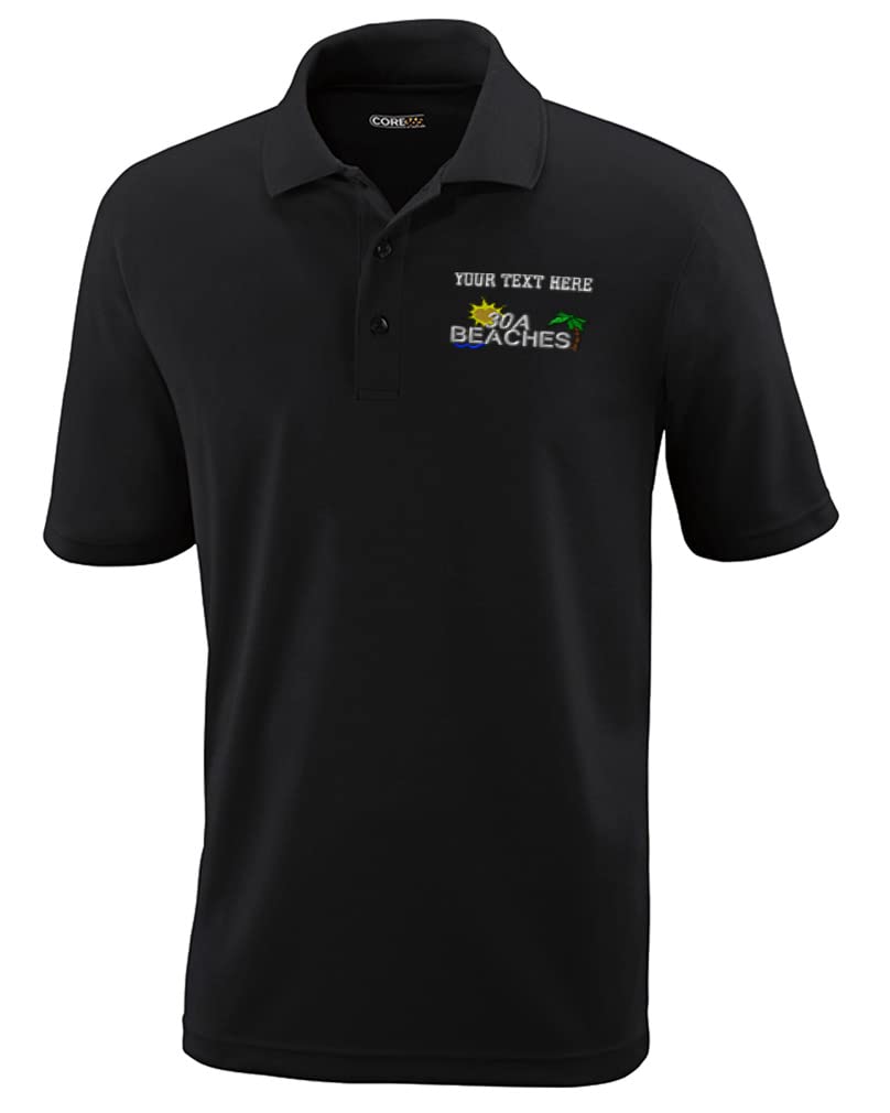 Custom Performance Golf Polo Tees 30A - Breathable Men's Short Sleeve Polo Shirts for Golf & Casual Wear | Moisture-Wicking & UV Protection for Beach, Club & Office