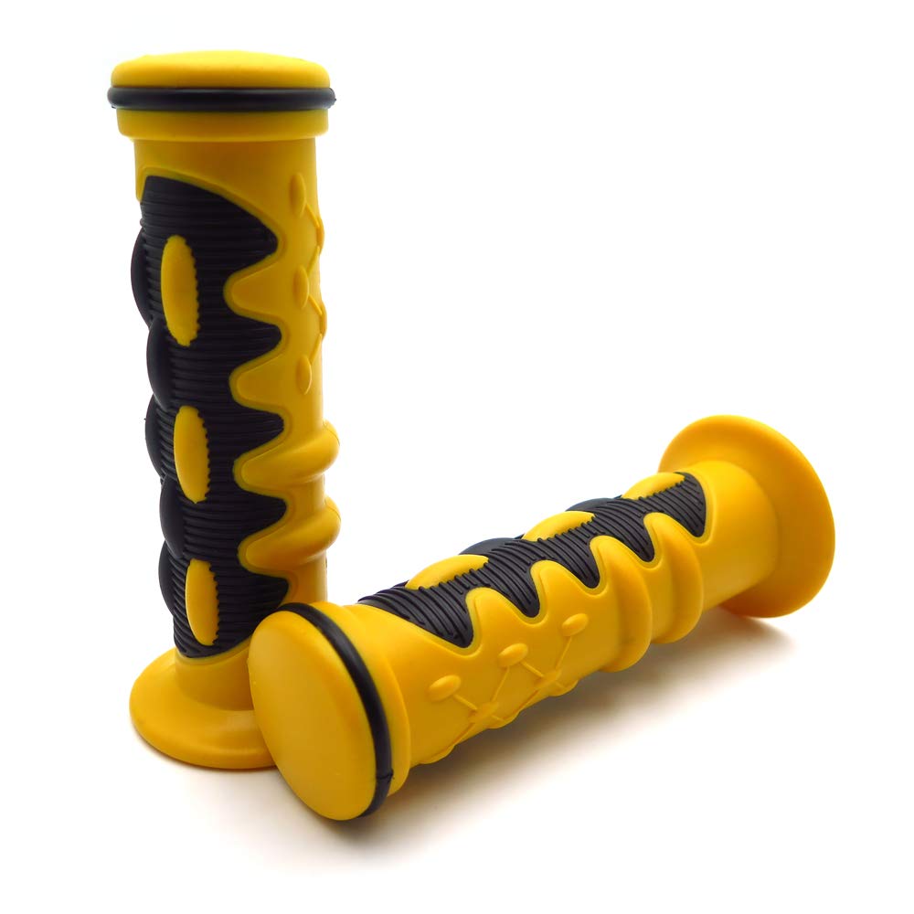 HTTMT XH4076-YELLOW-22 22mm Gel Hand Grips for Motorcycle & ATV - Comfort Ride