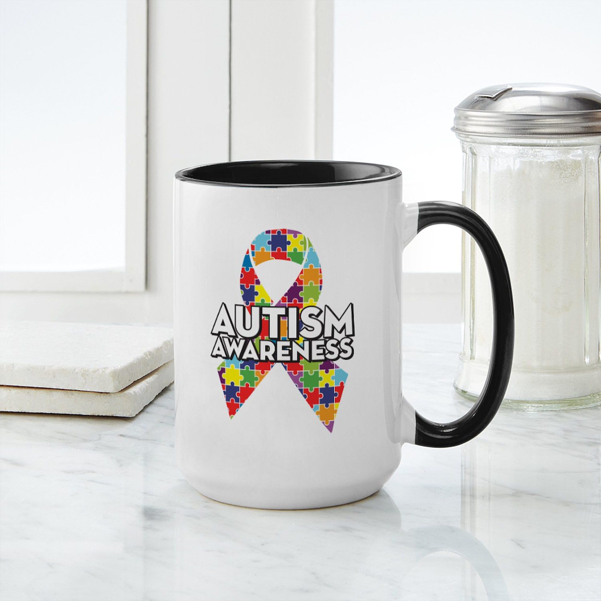 Autism Awareness Coffee Mug 15 oz (444 ml) - Ceramic Cup for Hot & Cold Drinks - Perfect for Home, Office, or Gifts - Support Autism Awareness