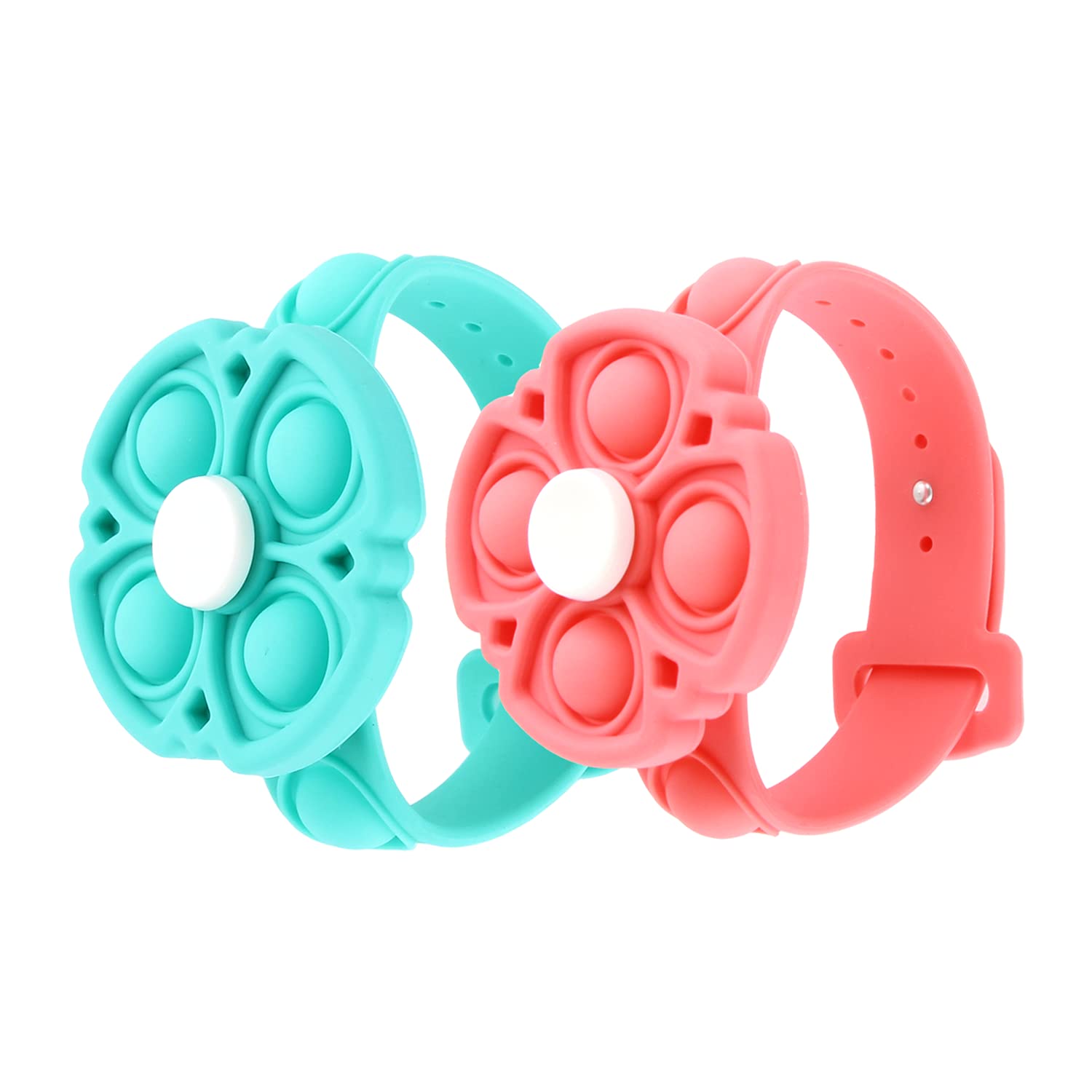 2 Pack Silicone Pop Bubble Fidget Bracelet - Stress Relief & Anti-Anxiety Toys for Kids & Adults | Wearable Sensory Fidget Toy for ADHD, Autism & Anxiety Relief | Perfect for Office, School & Travel