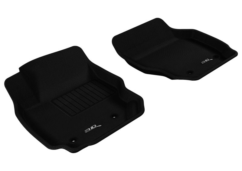 3D MAXpider Custom Fit All-Weather Floor Mats for Volvo S80 (2007-2016) - 1st Row Kagu Series Black Car Mats | Waterproof & Durable Protection for Drivers Side & Passenger Side