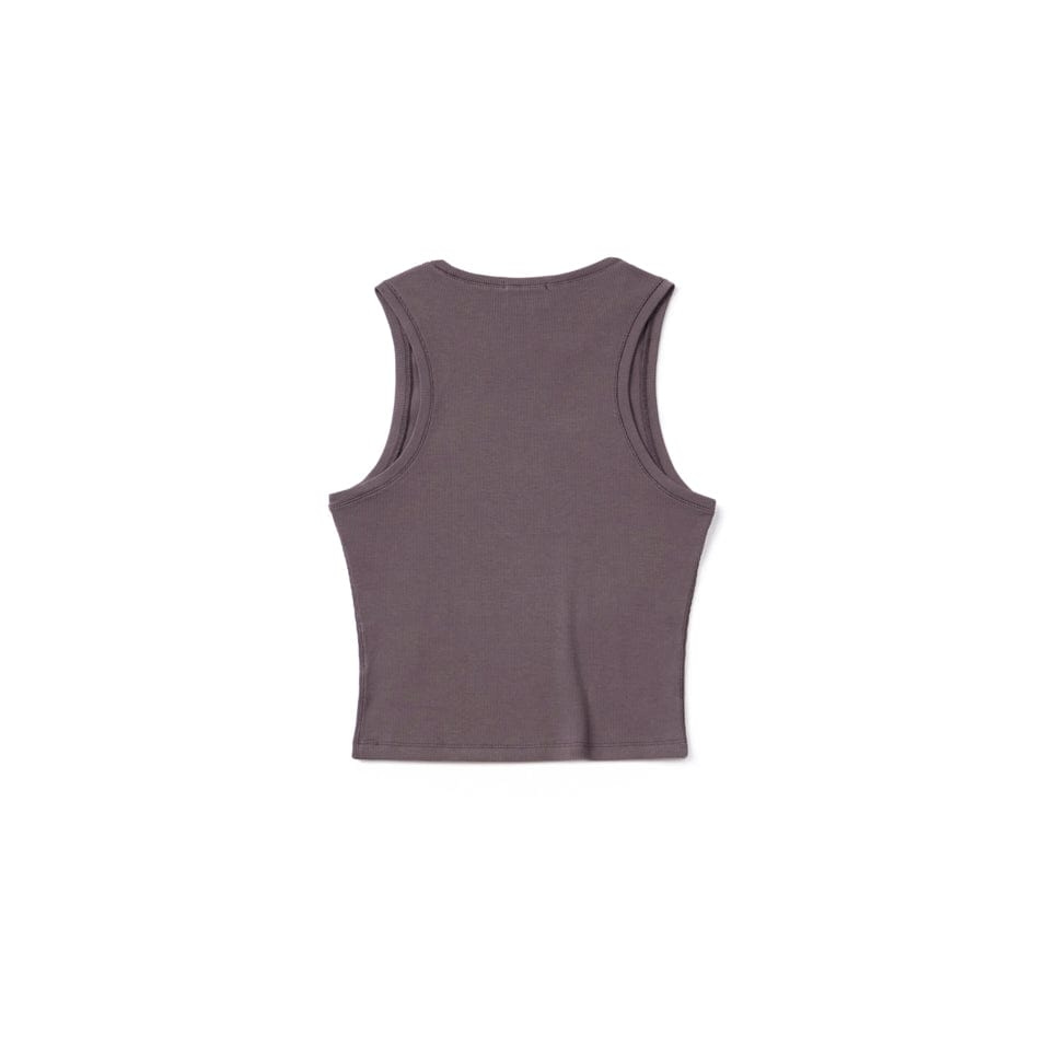 RIB TANK DEEP TAUPE Women's Casual T-Shirt - Soft Stretch Comfort Fit Top for Everyday Wear, Work & Weekend Outfits