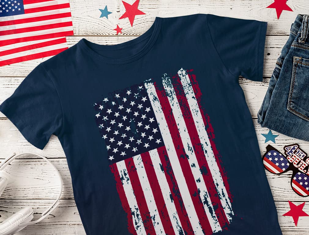 Patriotic USA Flag T-Shirt for Boys & Toddlers - Red White Blue American Memorial Day & 4th of July Shirt - Perfect for Independence Day Celebrations, BBQ Parties & Family Gatherings