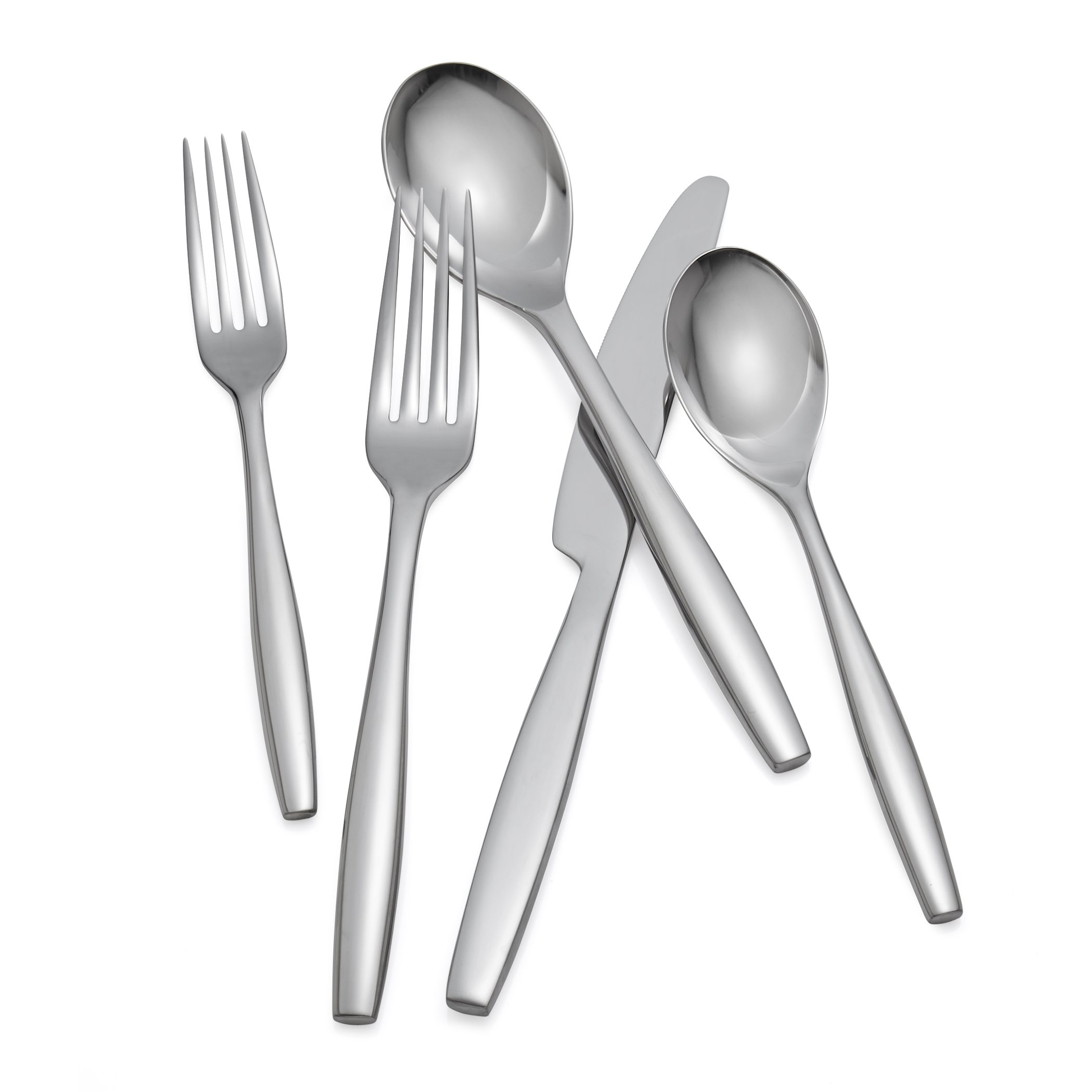 Nambé Aidan 45-Piece Flatware Set - 18/10 Mirror Stainless Steel Silverware Cutlery Set for 8 People with Hostess Utensils - Elegant Dining for Home Kitchens & Restaurants - Dishwasher Safe - Perfect for Dinner Parties, Weddings & Upscale Entertaining