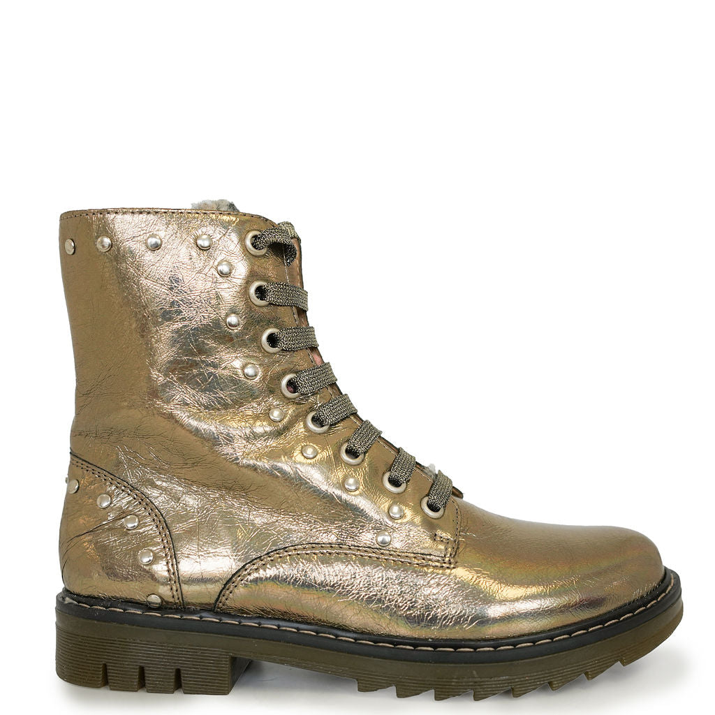 Pom D'Api Bronze Leather Boots for Kids - Stylish & Comfortable Toddler Booties for Boys & Girls | Perfect for Outdoor Play, School & Special Occasions