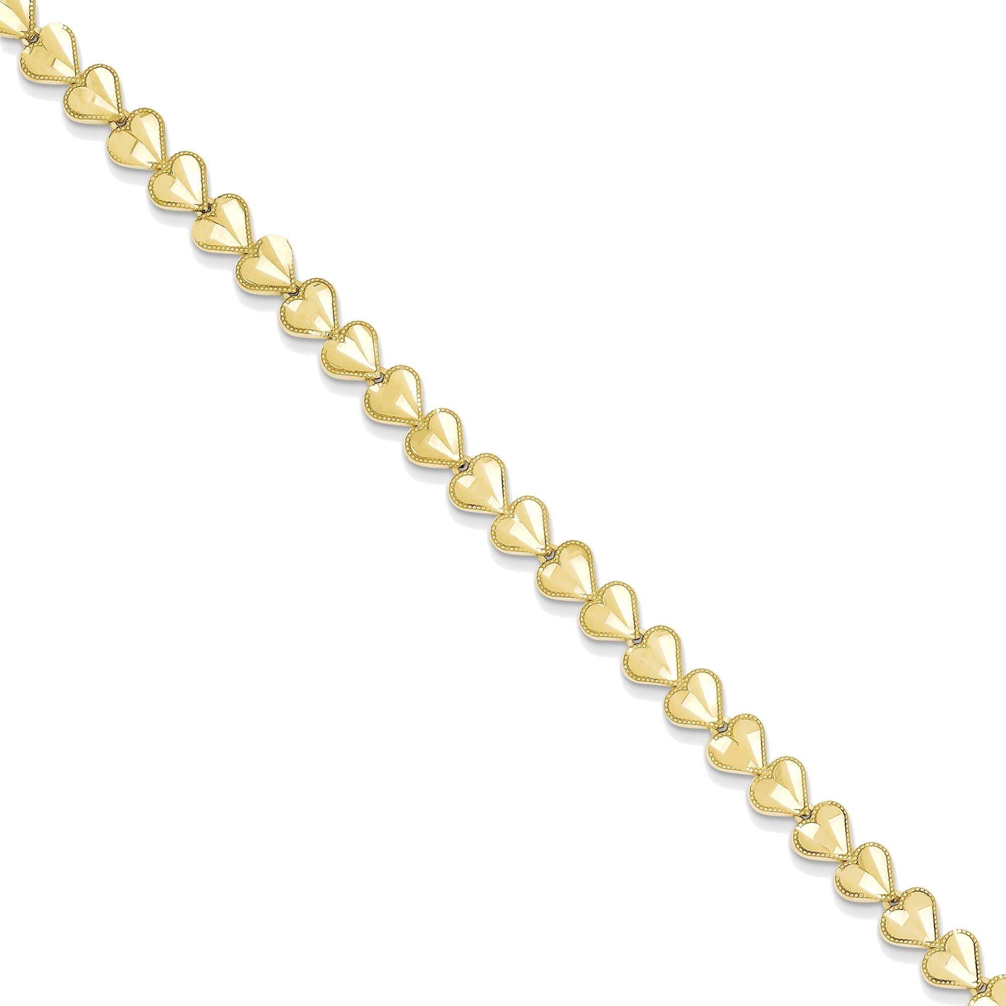 10K Yellow Gold Heart Bracelet - Perfect Gift for Her