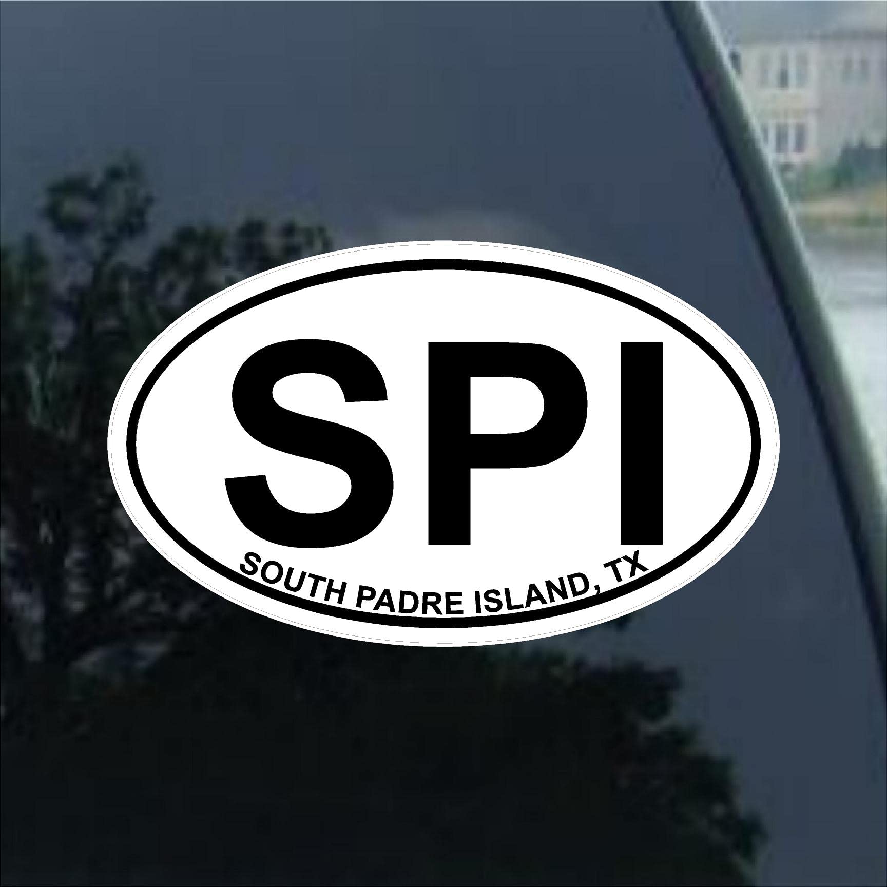 South Padre Island Texas Euro Oval Bumper Sticker - Waterproof Vinyl Decal for Cars, Trucks, Laptops & Travel Accessories