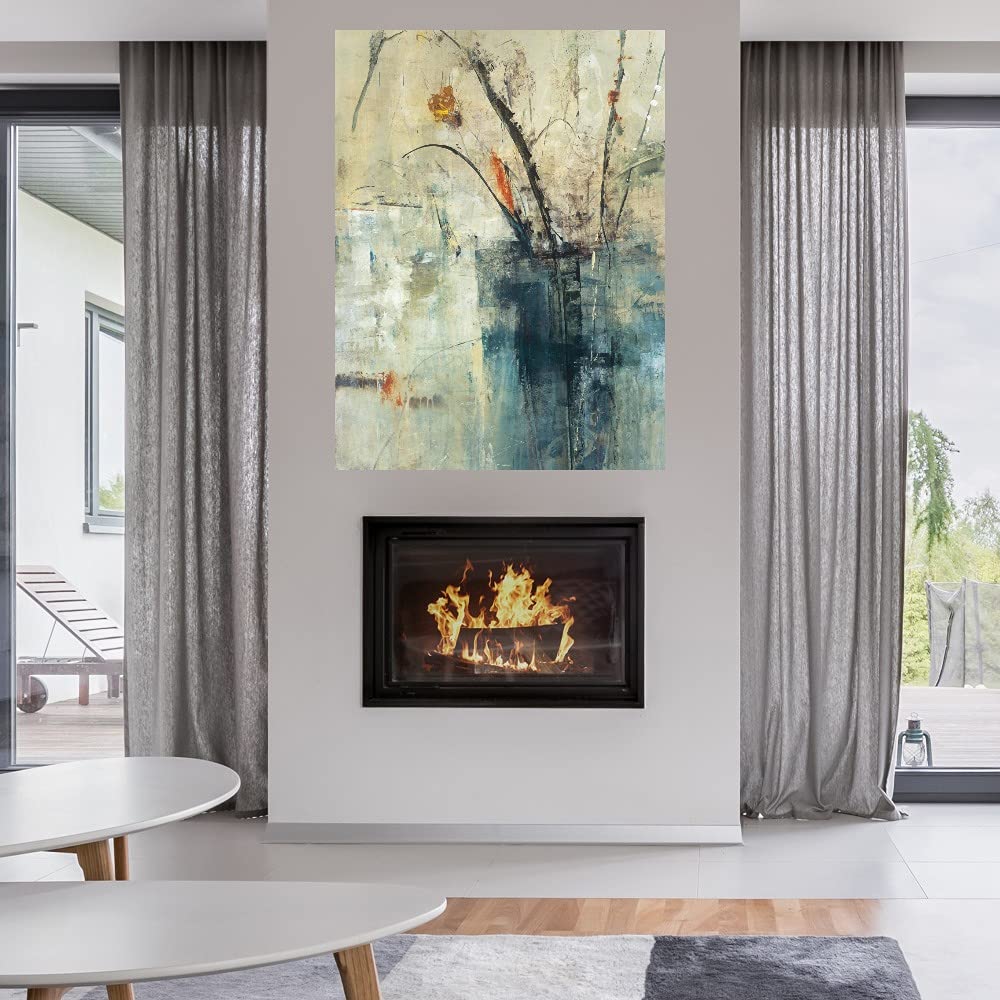 Jodi Maas Aqua Canvas Wall Art - 24x32 Inch Ready to Hang Fine Art Painting for Living Room, Bedroom, Office Decor - Modern Home & Commercial Interior Design