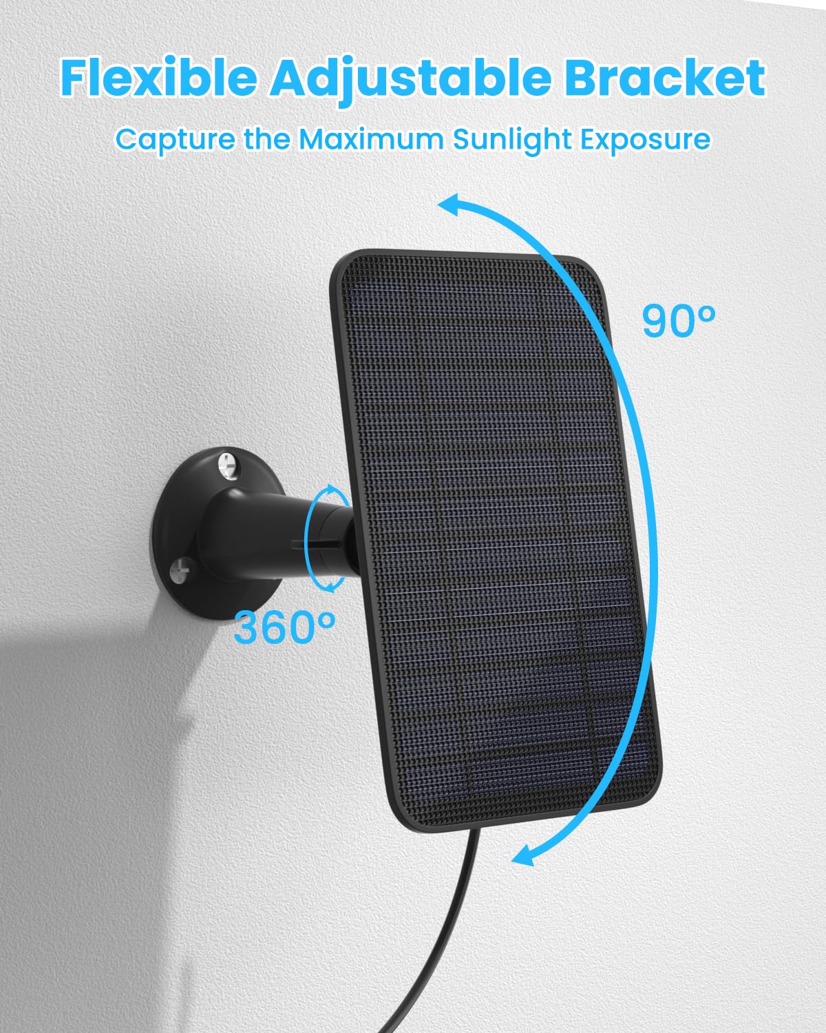 5W Solar Panel for Blink Outdoor 4 (4th Gen) Camera - 4 Pack Weatherproof IP65 Solar Charger with 13.1ft Cable & Secure Wall Mount - Continuous Power for Home Security & Surveillance Cameras in All Weather Conditions