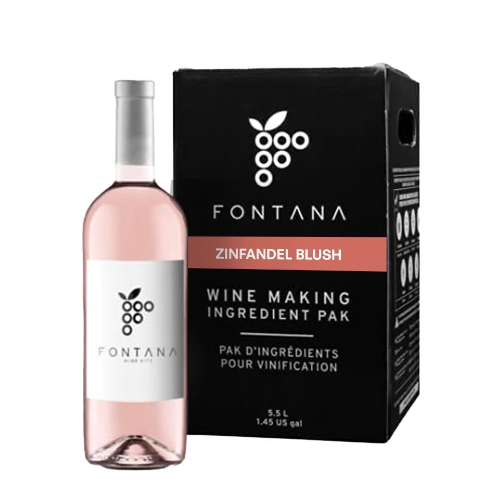 Premium Fontana Zinfandel Blush Wine Making Kit - 6 Gallon DIY Home Brewing Supplies - Makes 30 Bottles of California-Style Rosé Wine - Perfect for Wine Enthusiasts, Gifts & Special Occasions