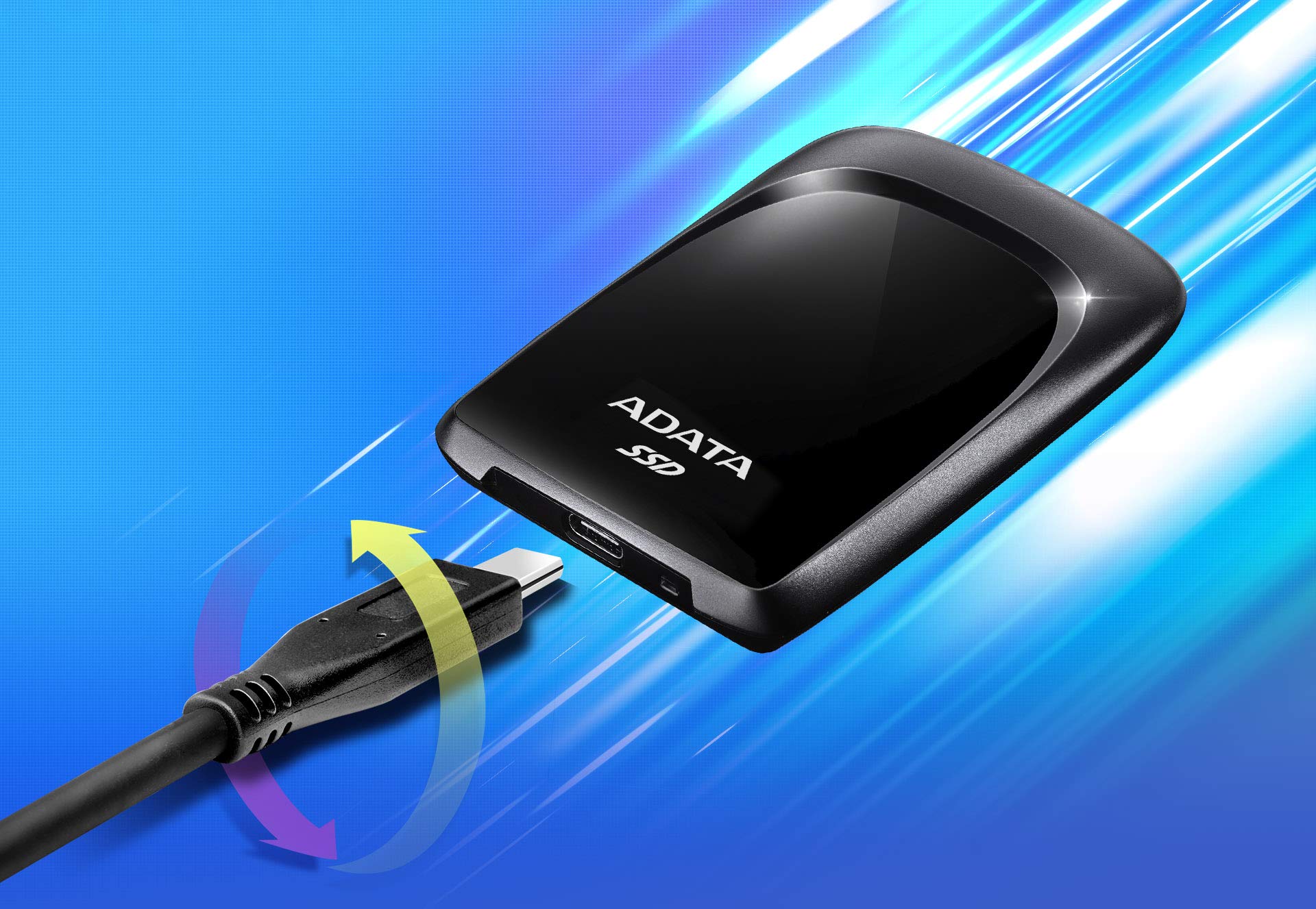 ADATA SC680 960GB External SSD Portable Hard Drive - USB 3.2 Gen 2 Type-C (10Gbps), 2.5 Inch Ultra Slim Design, High Speed Data Transfer for PC, Mac, Laptop, Gaming & Photo Editing - Black (ASC680-960GU32G2-CBK)
