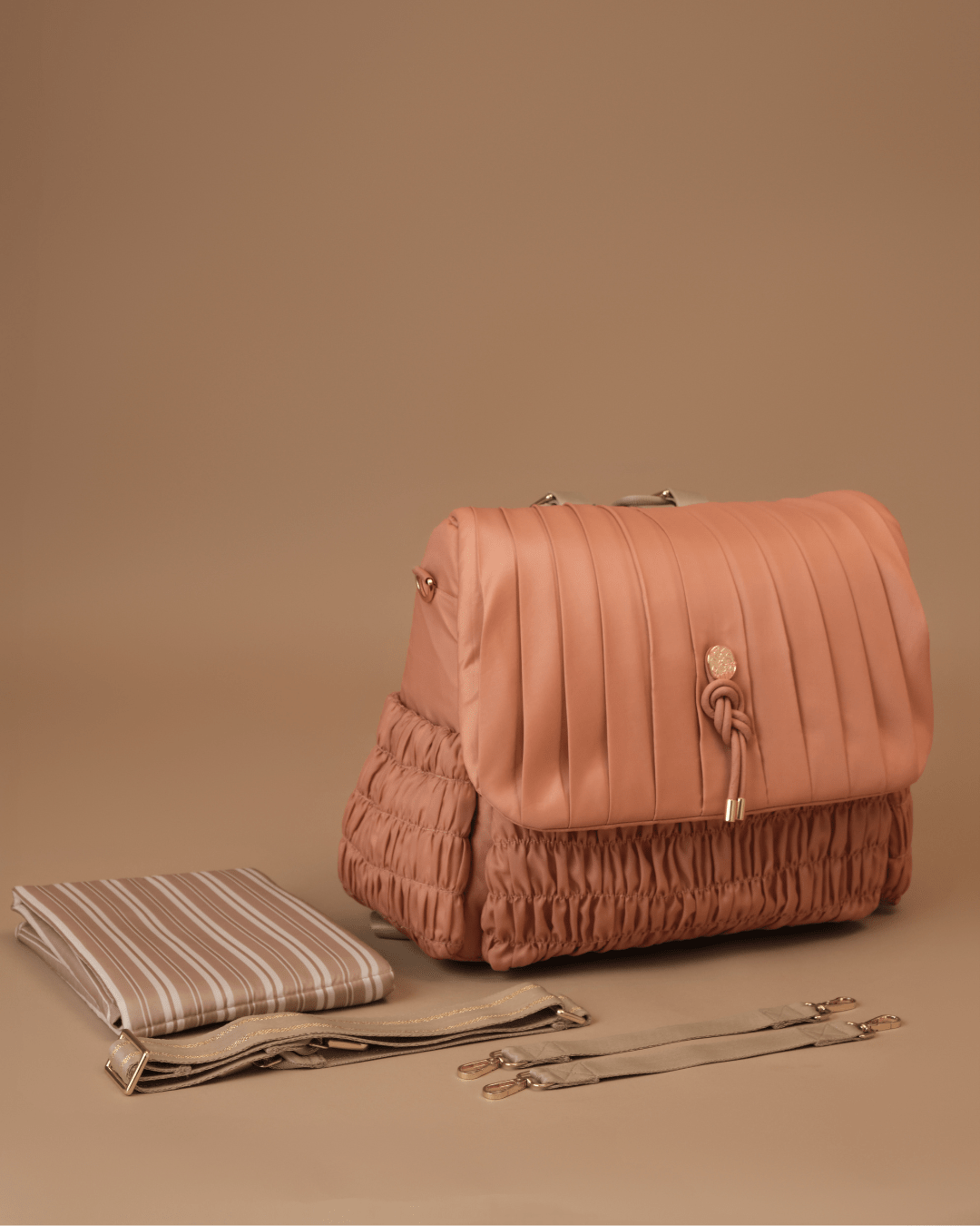 Premium Dune Diaper Bag in Dusty Rose - Stylish & Spacious Baby Essentials Organizer for Moms on the Go - Perfect for Daycare, Travel & Everyday Use
