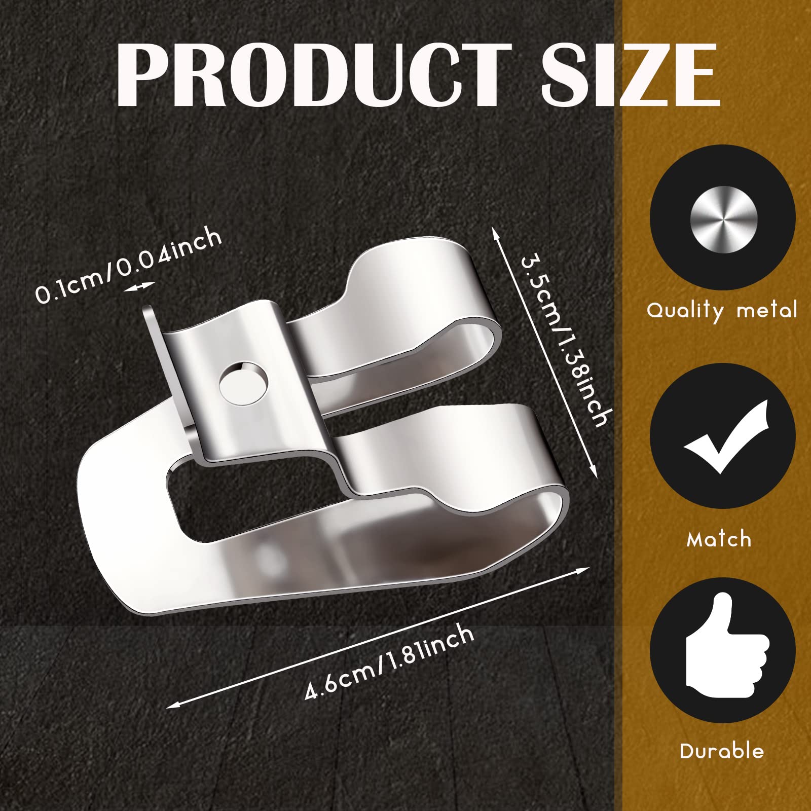 Stainless Steel Replacement Belt Clip Hooks for Power Tools - 8 Pack with Screws | Durable Drill Belt Clip for Construction, DIY & Professional Use